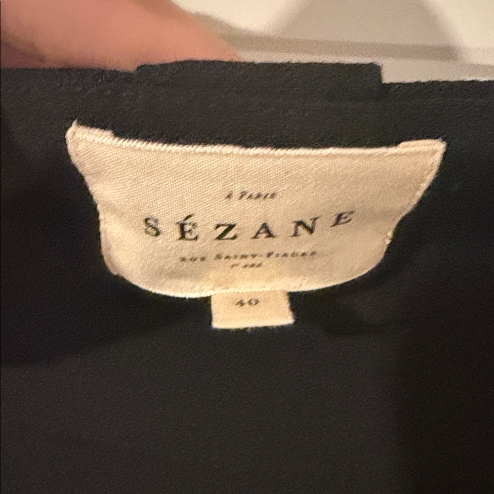 Sézane Loulou Trousers (Black Wide Leg Women's Pants) - Picture 2 of 5